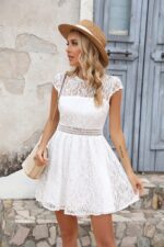 Robe Dentelle Blanche Courte Pour Mariage Champêtre