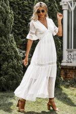 Robe Manche Dentelle Blanche Champêtre