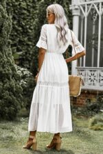 Robe Manche Dentelle Blanche Champêtre